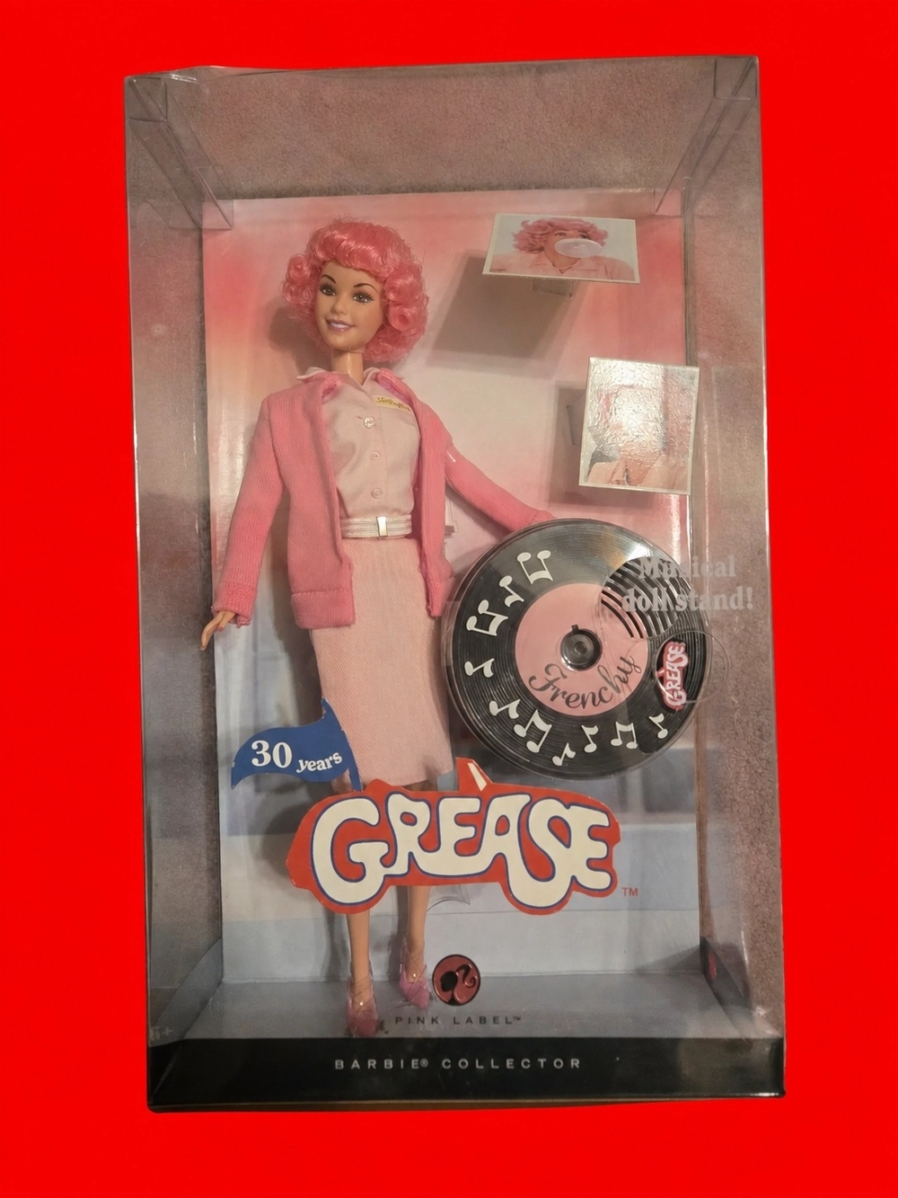 Barbie- Grease Pink Outfit Doll with Vinyl Record